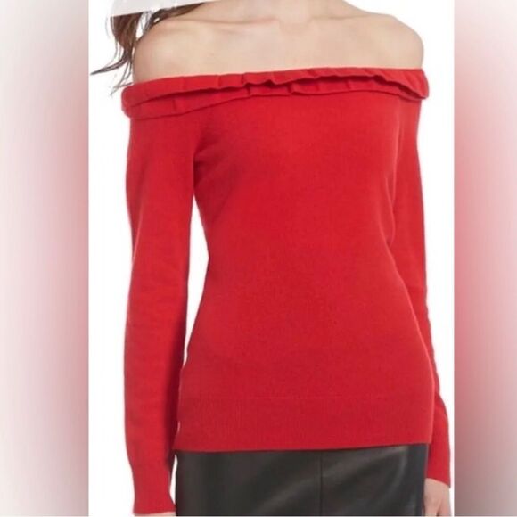 Antonio Melani Red Celeste Cashmere Sweater M - Picture 7 of 7